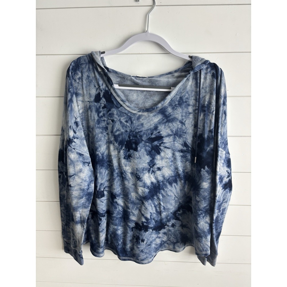 Womens Maurices Tie Dye Hooded‎ Flowy Shirt Size XXL